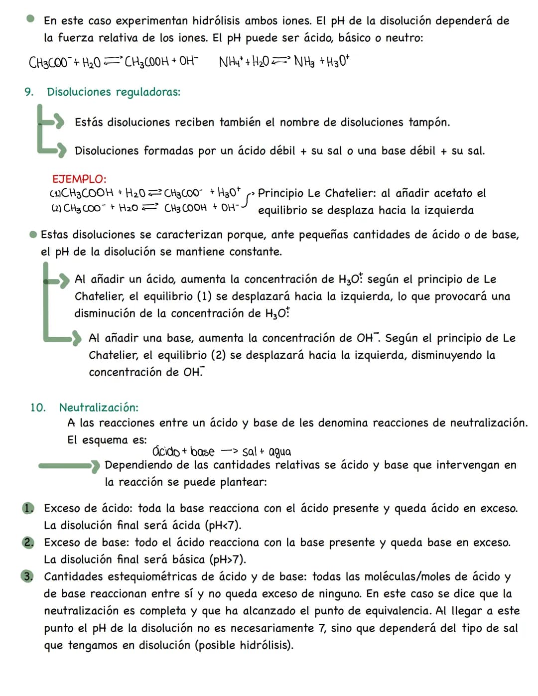 REACCIONES ÁCIDO BASE
1. Teoría de Arrhenius
• Ácido: especie química que en disolución acuosa da lugar a un equilibrio de disociación
en el