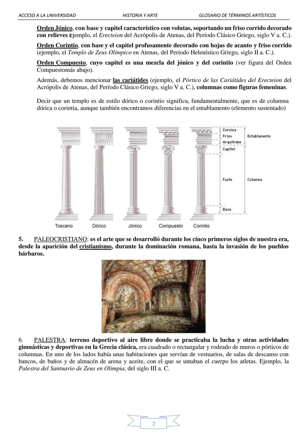 ACCESO A LA UNIVERSIDAD
HISTORIA Y ARTE
GLOSARIO DE TÉRMINOS ARTÍSTICOS
1.
GLOSARIO DE TÉRMINOS ARTÍSTICOS
(Tercer Trimestre)
ÓLEO: técnica