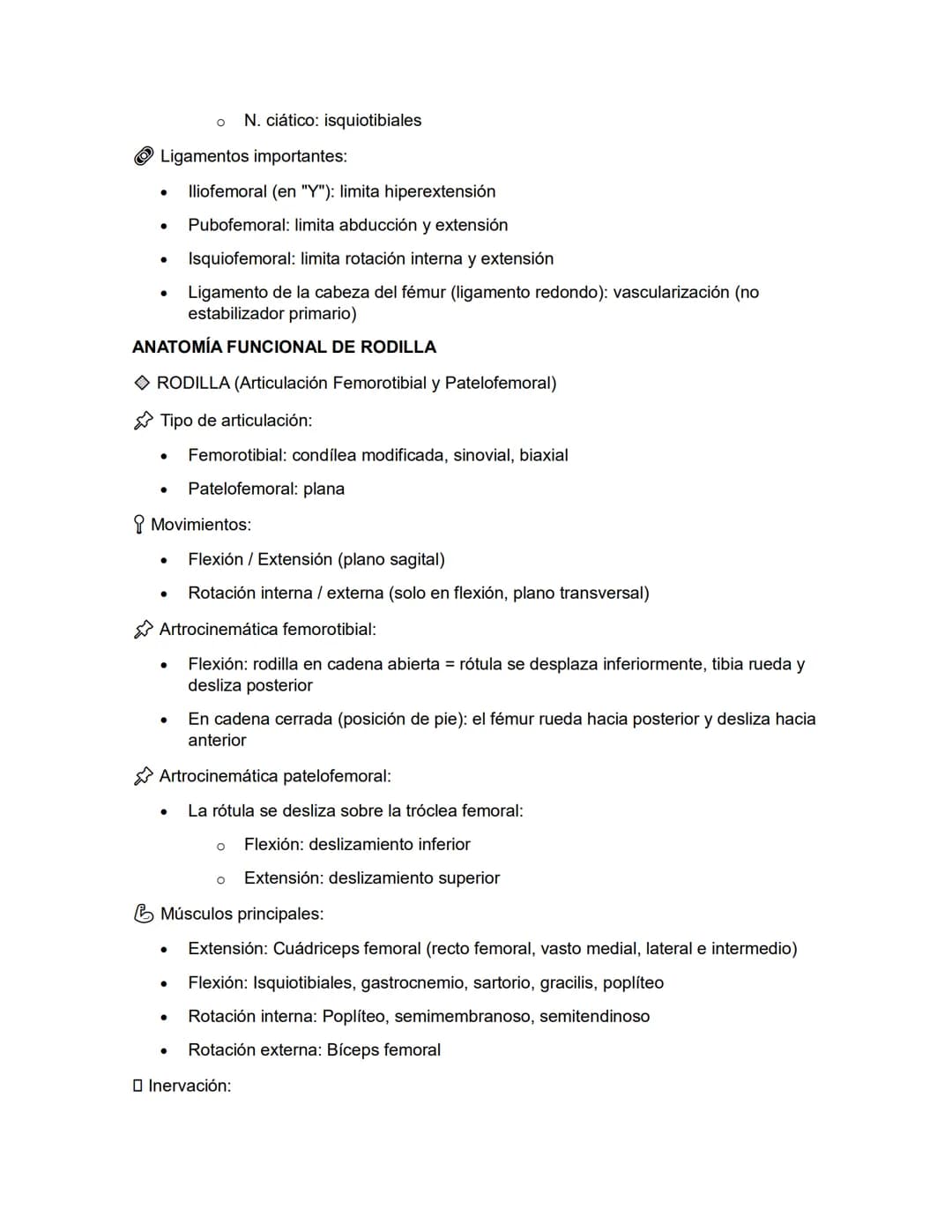 CONTENIDO PARA ESTUDIAR
ANATOMÍA FUNCIONAL DE CADERA
◇CADERA (Articulación Coxofemoral)
Tipo de articulación: Esferoidea (enartrosis), sinov