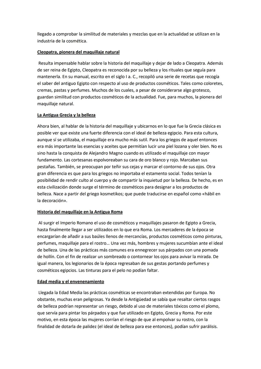 PRÁCTICAS ARTÍSTICAS
3°6°
Historia del Maquillaje
Todo tiene un origen y el mundo de los cosméticos no escapa de ello. La historia del maqui