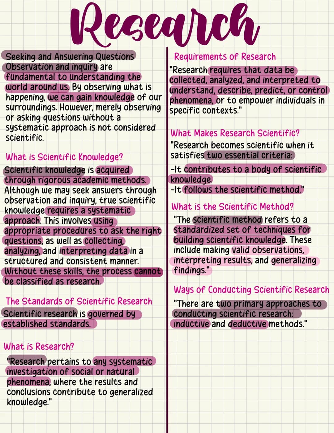 Research
Seeking and Answering Questions
Observation and inquiry are
fundamental to understanding the
world around us. By observing what is
