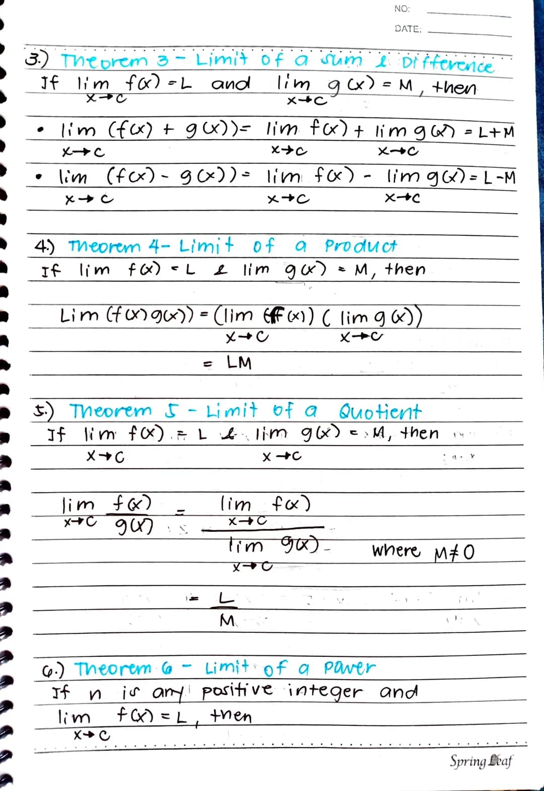 NO
DATE.
LIMIT OF A Function
Let (x) be any function & let c &
L be real numbers. If f(x) is close to L,
x is sufficiently close to c, the l