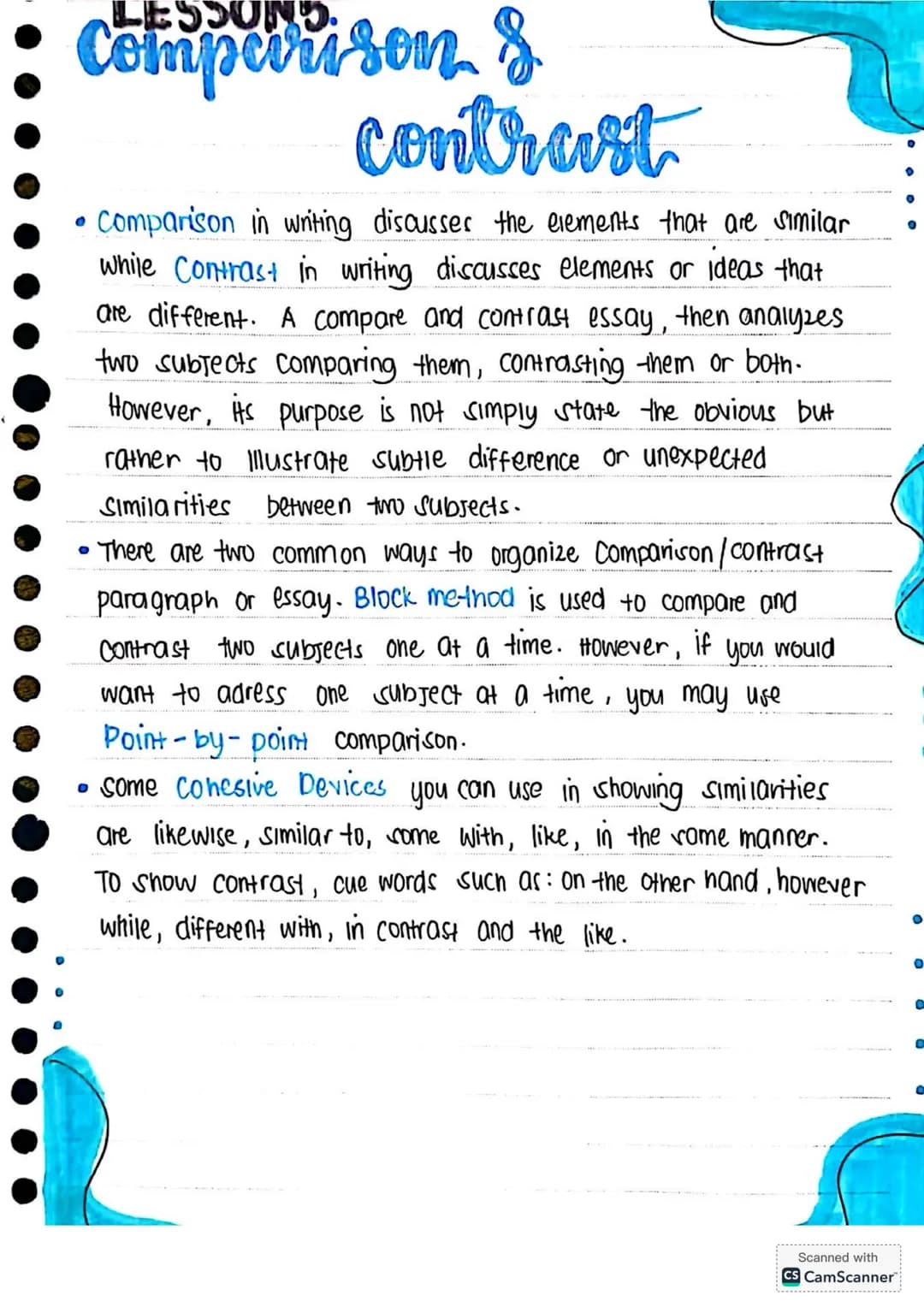 # NOTES for Grade 11 STUDENTS
# RWS
Reading & Writing Skills READING WRITING
PARAGRAPH
Pattern of Development
• the way the essay is organ