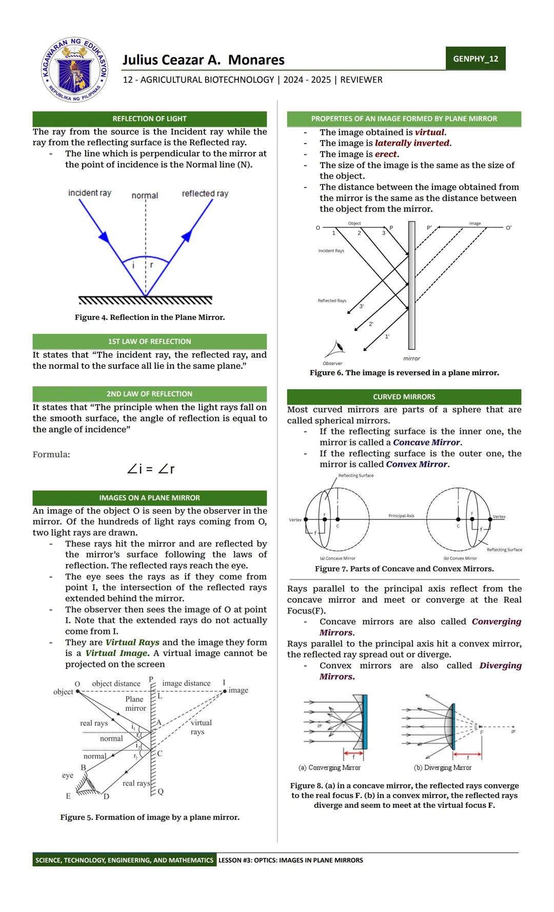 # RAN NG EDUKAS
M
Julius Ceazar A. Monares
12- AGRICULTURAL BIOTECHNOLOGY | 2024-2025 | REVIEWER
# INTRODUCTION TO PHYSICS
# MOTION
GENPHY_1