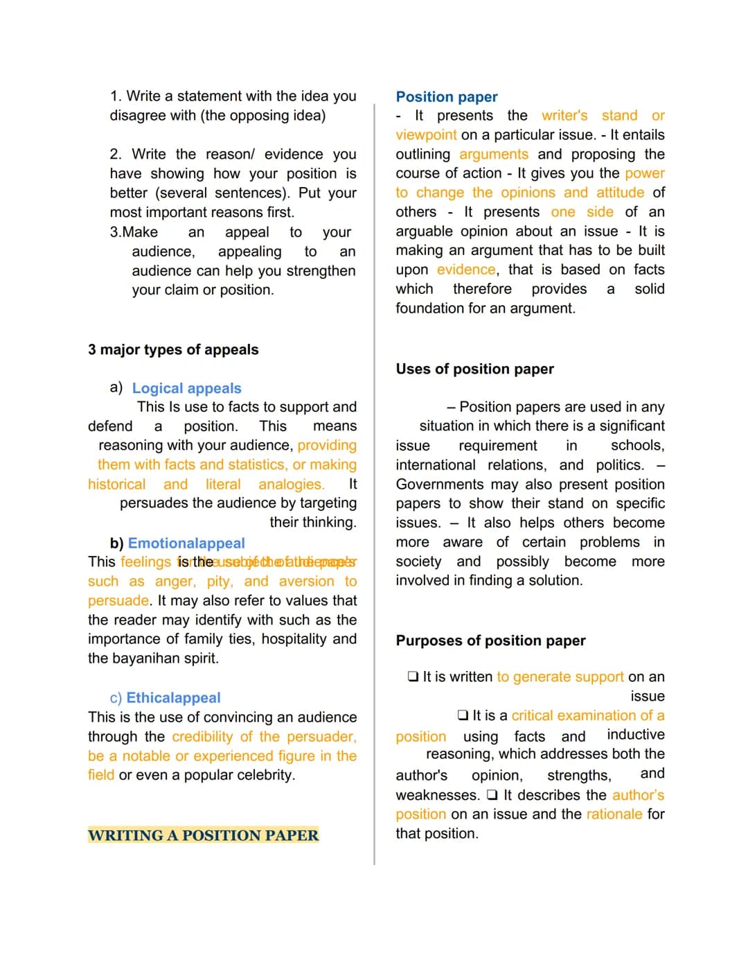 EAPP
REVIEWER
MANIFESTO
Claim - It is a statement or assertion that
is made to support a particular viewpoint
or position. It is a statement