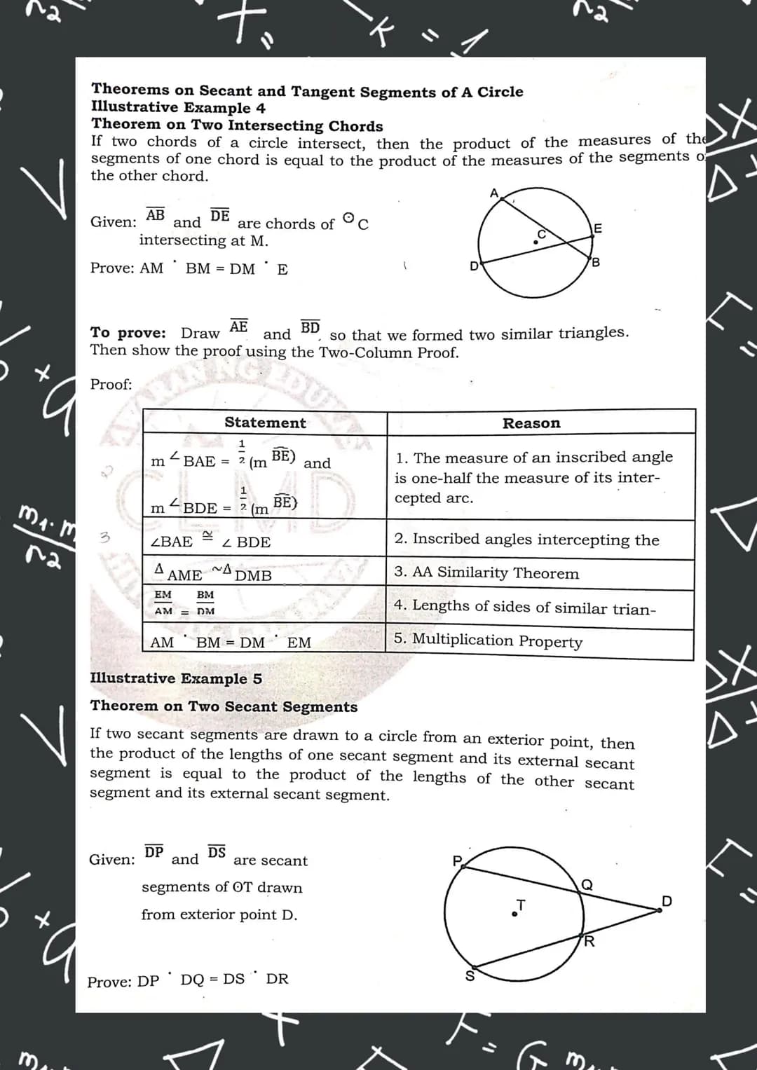 Sector of a Circle
A sector of a circle is the region bounded by two radii and their intercepted
arc. To find the area of a sector of a circ
