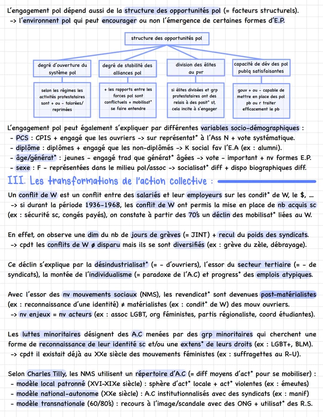 Chapitre 5: L'engagement politique
Définition:
L'engagement pol désigne toute forme d'act ou comportement motivée par des des valeurs pol.
-