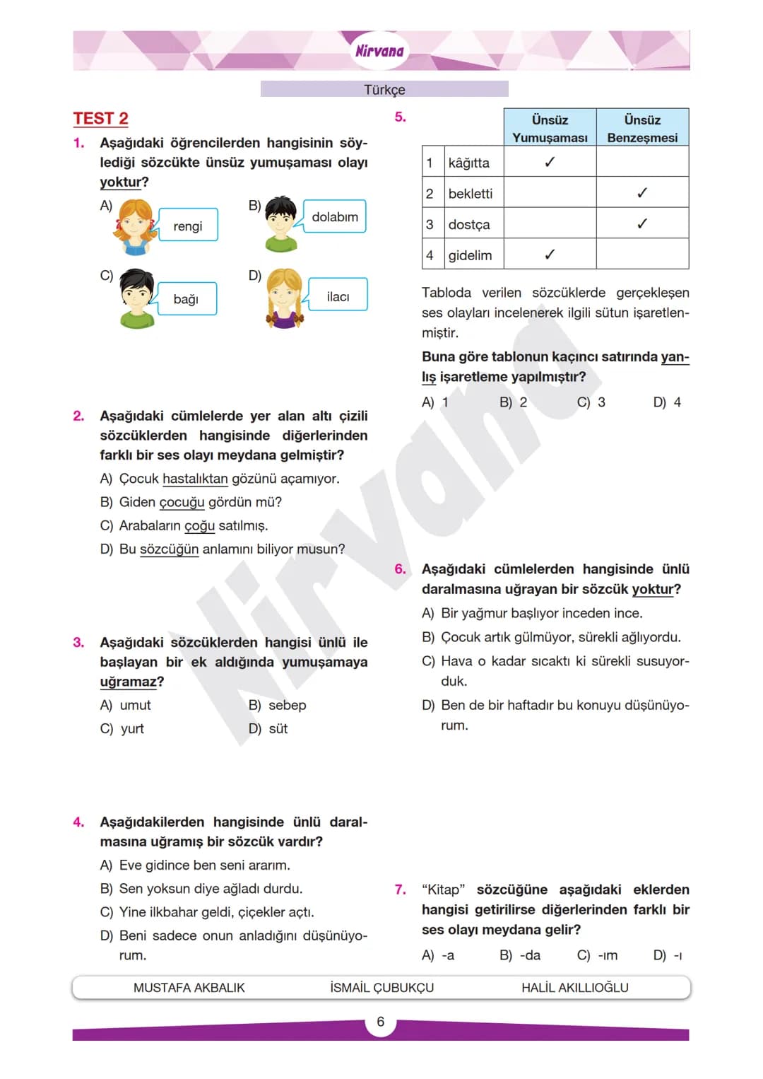 Nirvana
TÜRKÇE ÖĞRETMENLERİ
ÇALIŞMA GRUBU
Türkçe
Durağı
Türkçe Öğretmenleri Çalışma Grubu
SES BİLGİSİ
KONU ANLATIMI VE
KARMA TESTLER
Hazırla
