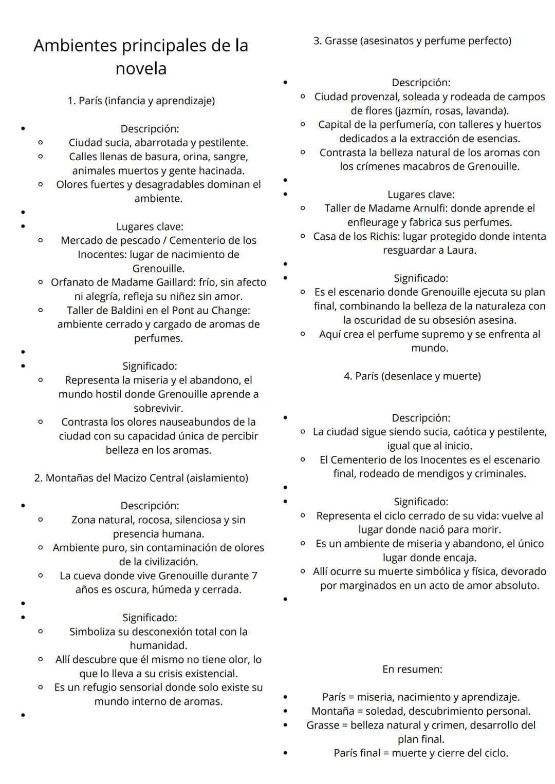Resumen
Resumen ultra detallado de El perfume: Historia
de un asesino - Parte 1 (larga)
La novela comienza con una descripción minuciosa de