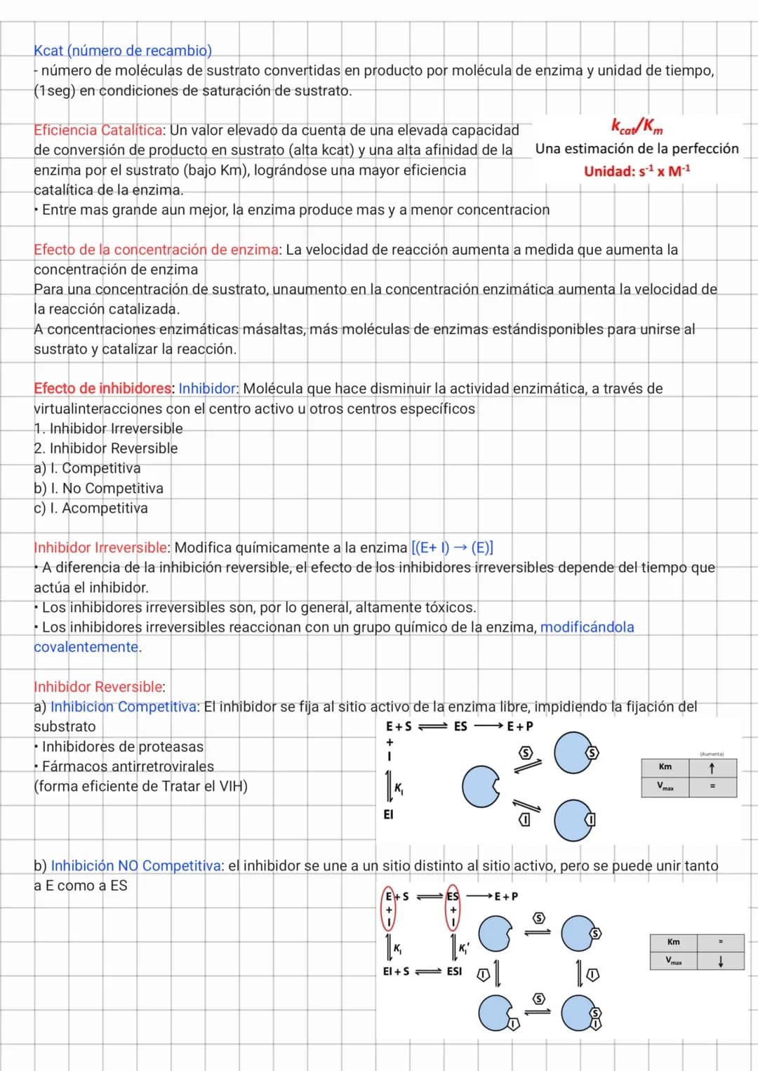 Enzimas: FACTORES QUE DETERMINAN LA VELOCIDAD DE UNA REACCIÓN ENZIMÁTICA:
• Temperatura
• pH
• Sustrato
• Enzima
• Inhibidores
Efecto de la