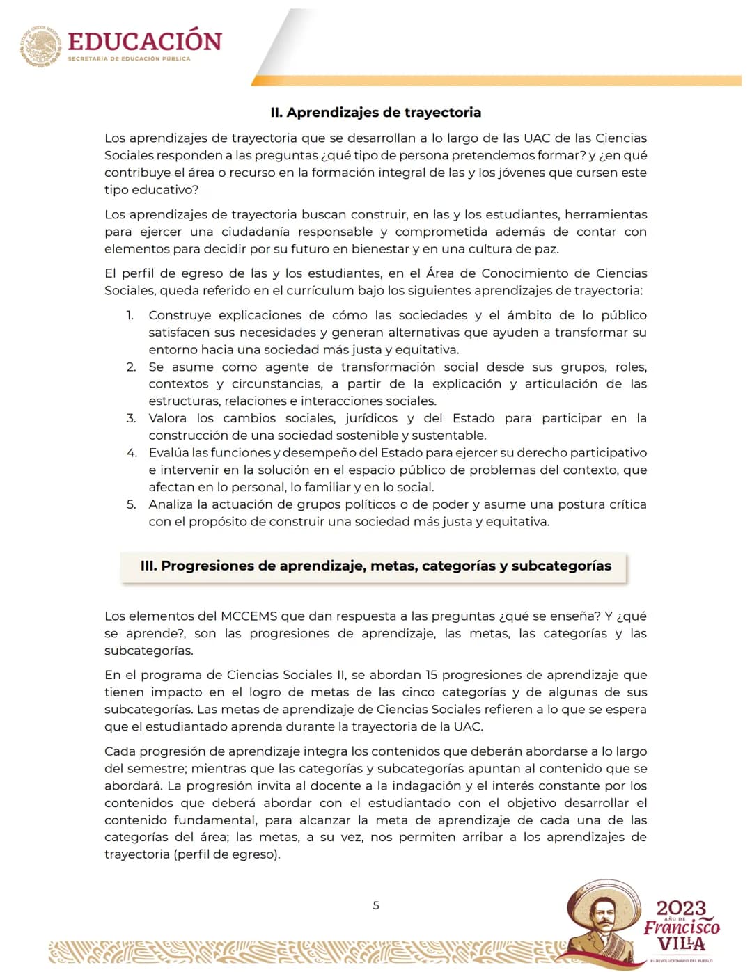 EDUCACIÓN
SECRETARÍA DE EDUCACIÓN PÚBLICA
Programa
de estudios del Área de Conocimiento
Ciencias Sociales II Créditos
Leticia Ramírez Amaya