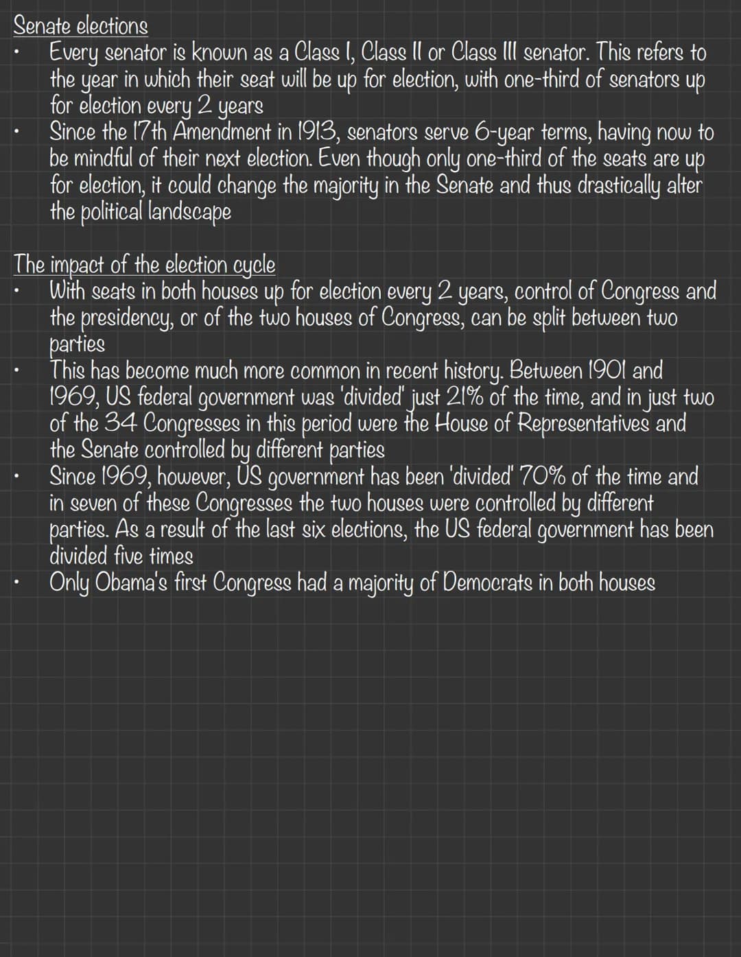 The Structure of Congress
- the US congress is bicameral, meaning it is made up of 2 chambers- the House of Representatives and the Senate
-