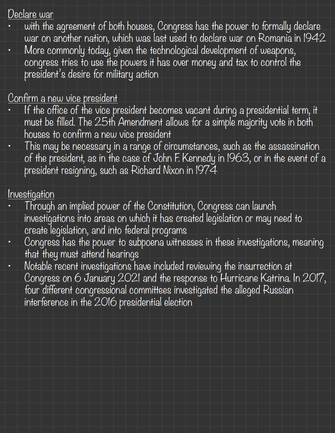 The Structure of Congress
- the US congress is bicameral, meaning it is made up of 2 chambers- the House of Representatives and the Senate
-