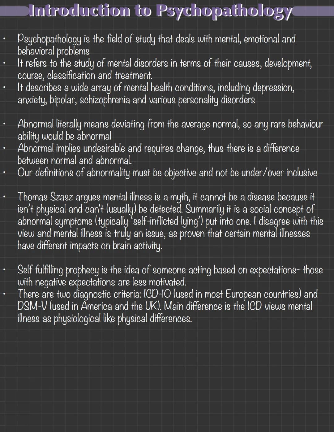 Introduction to Psychopathology
- Psychopathology is the field of study that deals with mental, emotional and
behavioral problems
- It refe