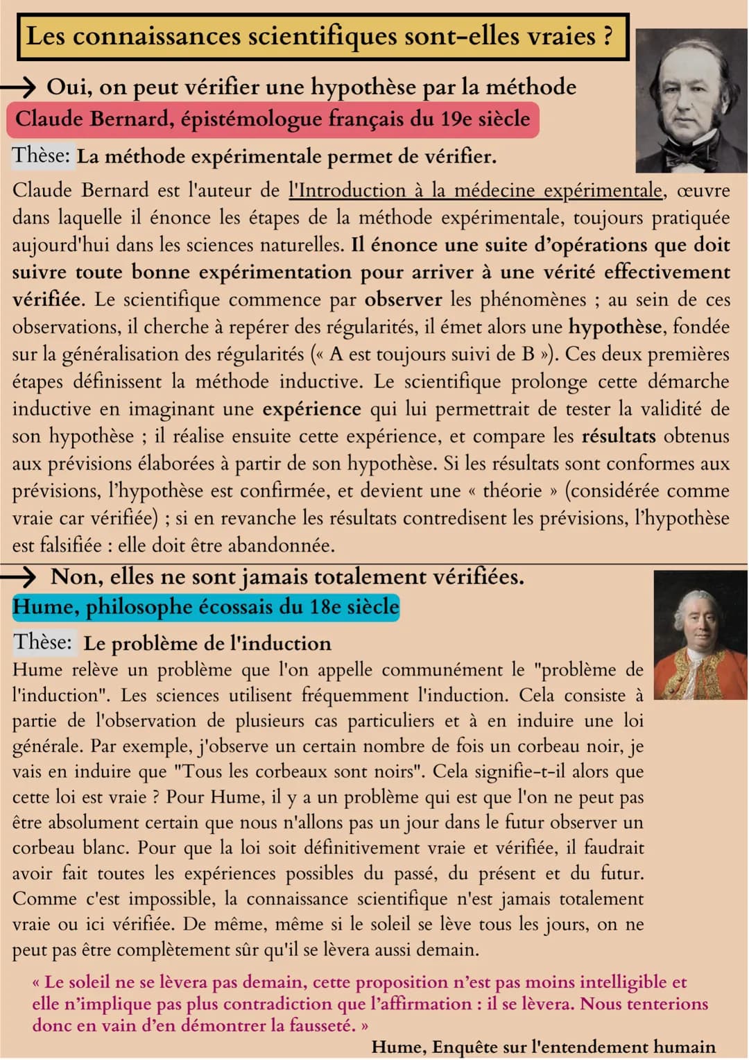 La science
Définitions importantes :
Au sens antique, la science désigne un ensemble très large de pratiques
et de théories, qui englobe la