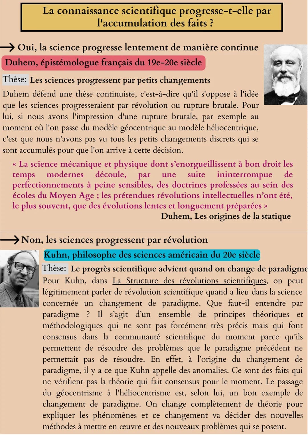 La science
Définitions importantes :
Au sens antique, la science désigne un ensemble très large de pratiques
et de théories, qui englobe la