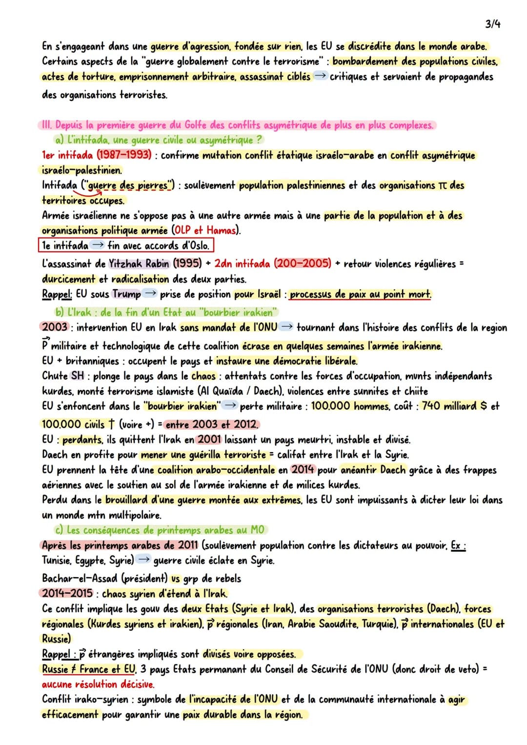 1/4
chapitre conclusif: le moyen orient: conflits régionaux et tentatives de paix impliquant des acteurs
internationaux
Moyen-Orient: lieu g