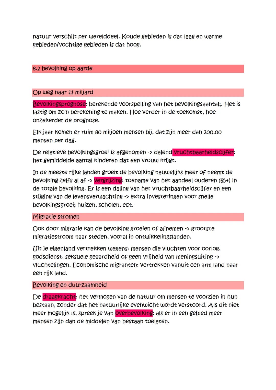 ## Aardrijkskunde
Hoofdstuk 8
8.1 duurzaam leven op aarde
Leven op aarde
De 5 factoren die leven op aarde mogelijk maken:
* De dampkring