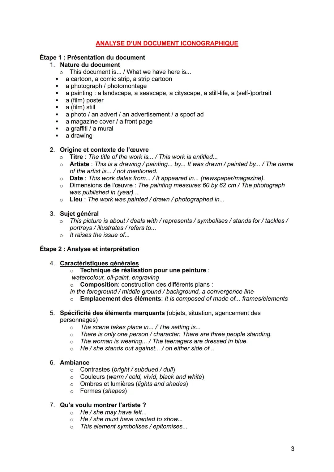 LLCE KIT POUR AVOIR 20/20 SOMMAIRE
* Analyse d'un poème...p.3
* Analyse d'un document iconographique...p.4-5
* Analyse d'un extrait littera