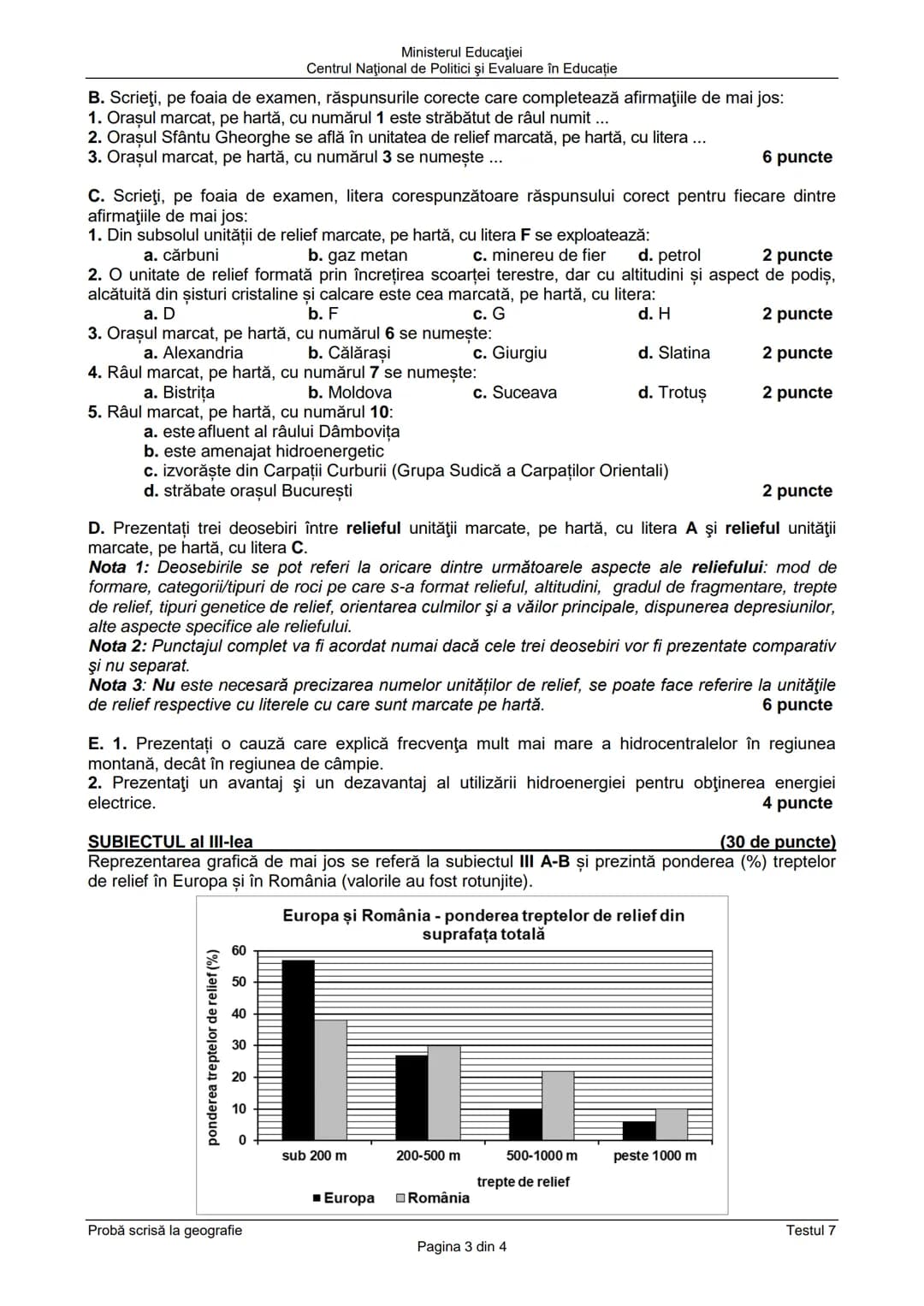 Ministerul Educaţiei
Centrul Naţional de Politici şi Evaluare în Educație
Examenul naţional de bacalaureat 2021
Proba E. d)
Geografie
Testul