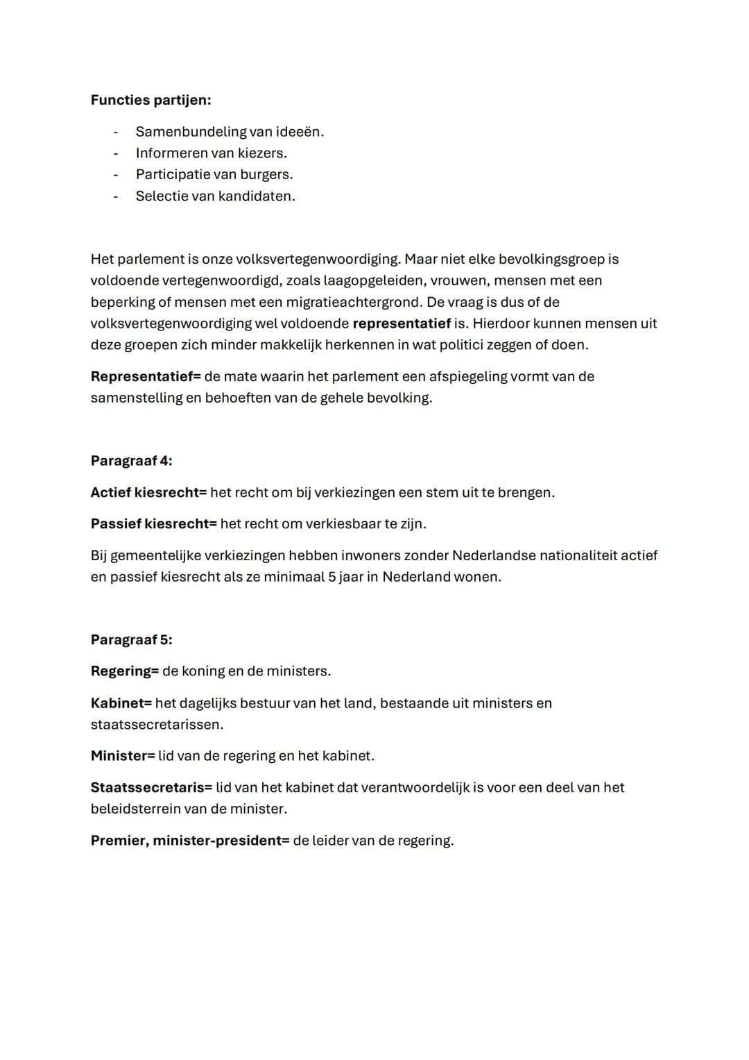 Maatschappijleer
Hoofdstuk 3
Parlementaire democratie
Paragraaf 1:
Politiek= het maken van keuzes waaraan alle burgers in een staat zijn geb