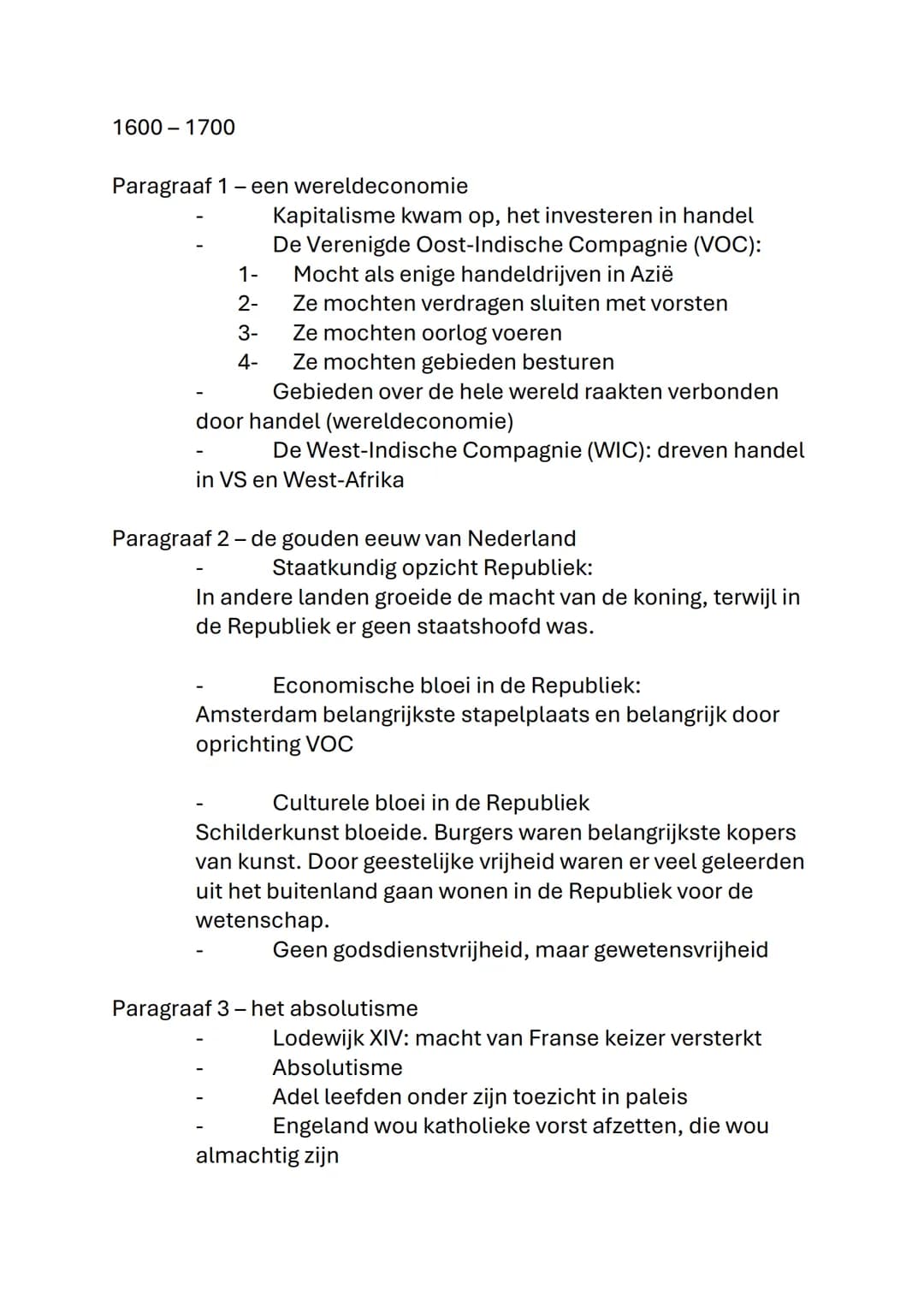 Geschiedenis
Korte samenvatting Tijdvak 5 t/m 8
Tijdvak 5:
1500-1600
Paragraaf 1 - de renaissance
Nieuw mens- en wereldbeeld
Oorzaak:
1-
Ont