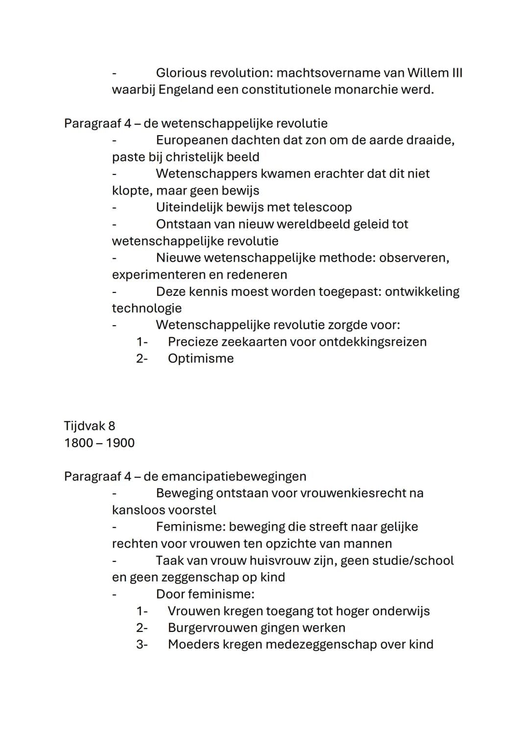 Geschiedenis
Korte samenvatting Tijdvak 5 t/m 8
Tijdvak 5:
1500-1600
Paragraaf 1 - de renaissance
Nieuw mens- en wereldbeeld
Oorzaak:
1-
Ont