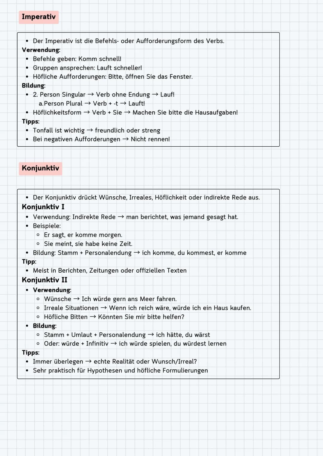 ## Deutsche Grammatik Zusammenfassung INHALTSVERZEICHNIS
Verben
• Allgemeines
• Zeitformen
■ Präsens
■ Perfekt
■ Präteritum
■ Plusquamperfek