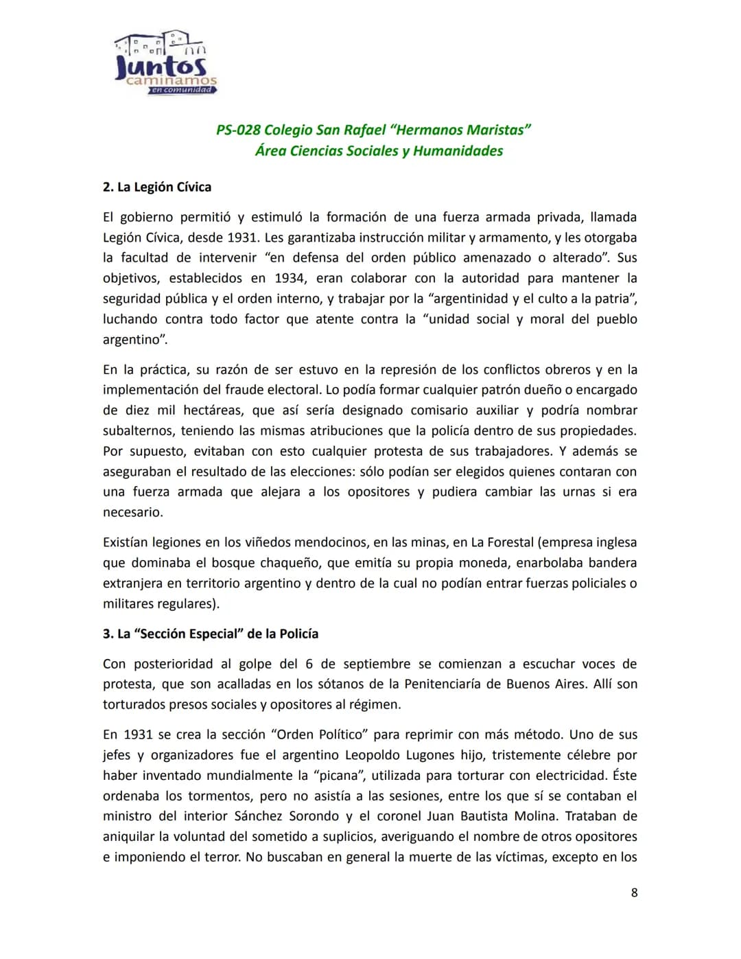 # Juntos
caminamos
en comunidad
PS-028 Colegio San Rafael "Hermanos Maristas"
Área Ciencias Sociales y Humanidades
# LA DÉCADA INFAME (193