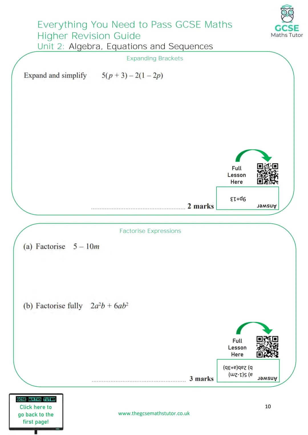 TGMT
THE ULTIMATE
REVISION GUIDE
FOR GCSE MATHS
EVERYTHING YOU NEED TO
PASS YOUR GCSE MATHS EXAM
HIGHER TIER
WWW.THEGCSEMATHSTUTOR.CO.