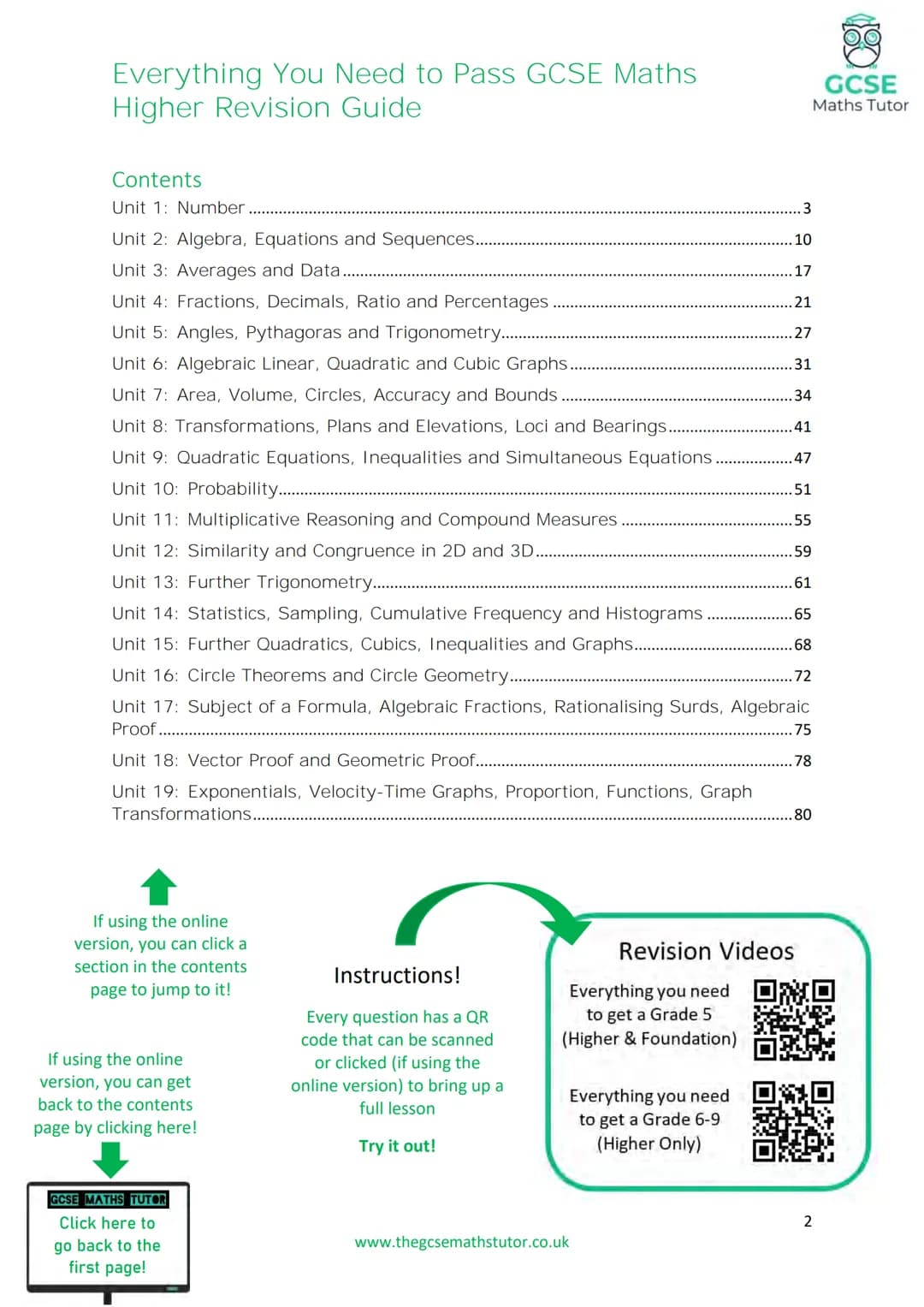 TGMT
THE ULTIMATE
REVISION GUIDE
FOR GCSE MATHS
EVERYTHING YOU NEED TO
PASS YOUR GCSE MATHS EXAM
HIGHER TIER
WWW.THEGCSEMATHSTUTOR.CO.