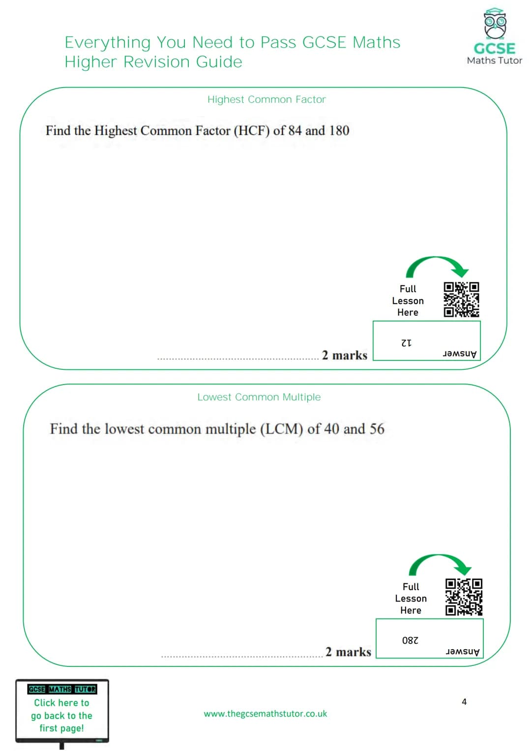 TGMT
THE ULTIMATE
REVISION GUIDE
FOR GCSE MATHS
EVERYTHING YOU NEED TO
PASS YOUR GCSE MATHS EXAM
HIGHER TIER
WWW.THEGCSEMATHSTUTOR.CO.