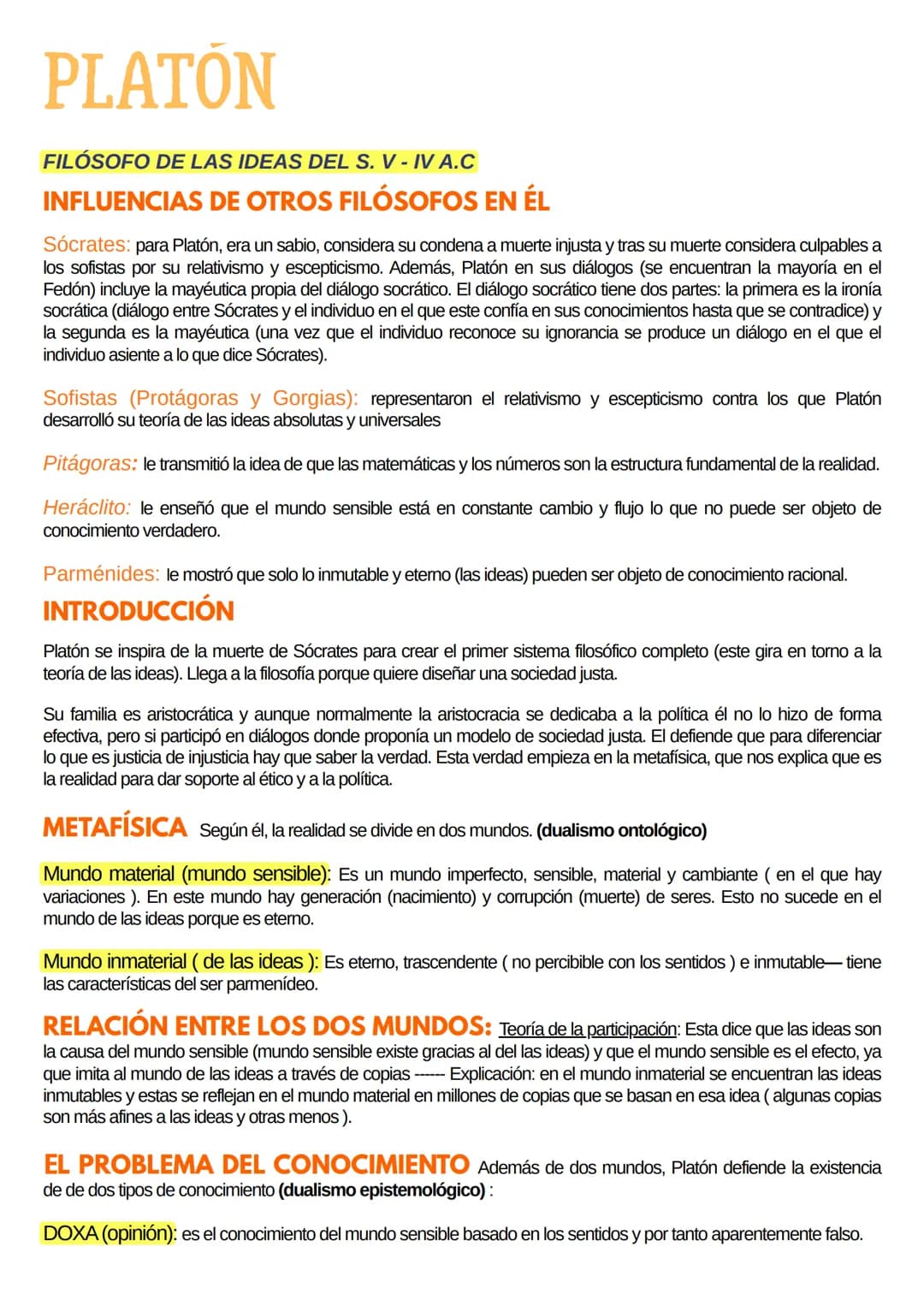 # PLATÓN
FILÓSOFO DE LAS IDEAS DEL S. V - IV A.C
## INFLUENCIAS DE OTROS FILÓSOFOS EN ÉL
**Sócrates:** para Platón, era un sabio, conside