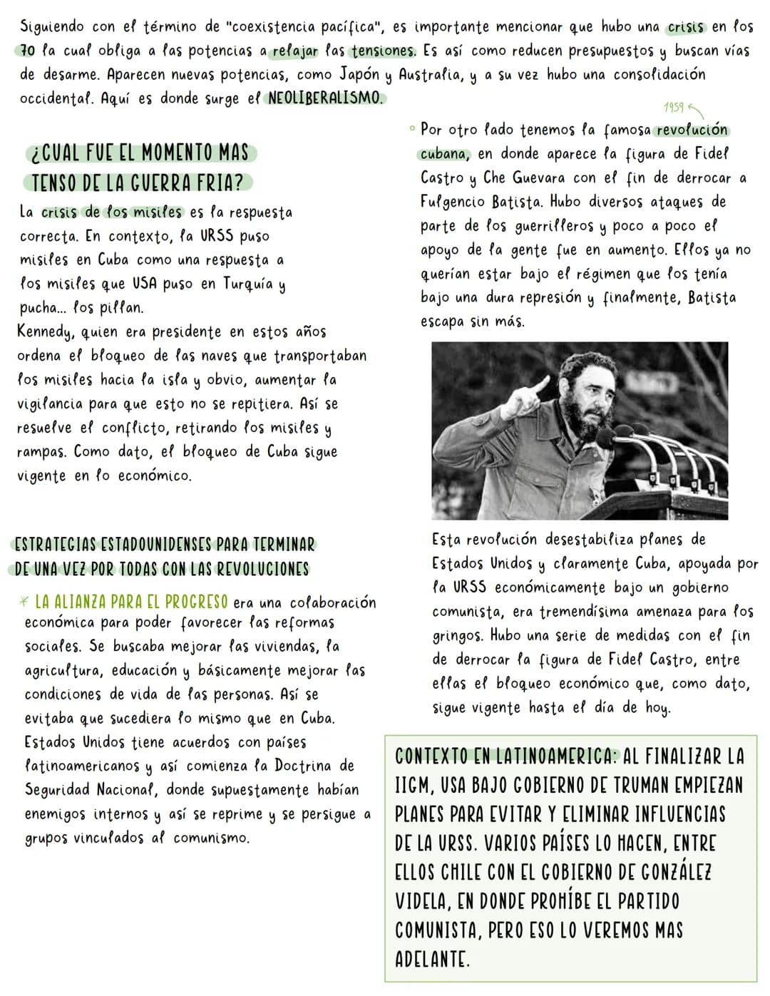 # ¡Recuerda!
Durante la llamada guerra
fría JAMÁS hubo un enfren-
tamiento directo entre las
potencias (USA y URSS).
Ellos sólo apoyaron en