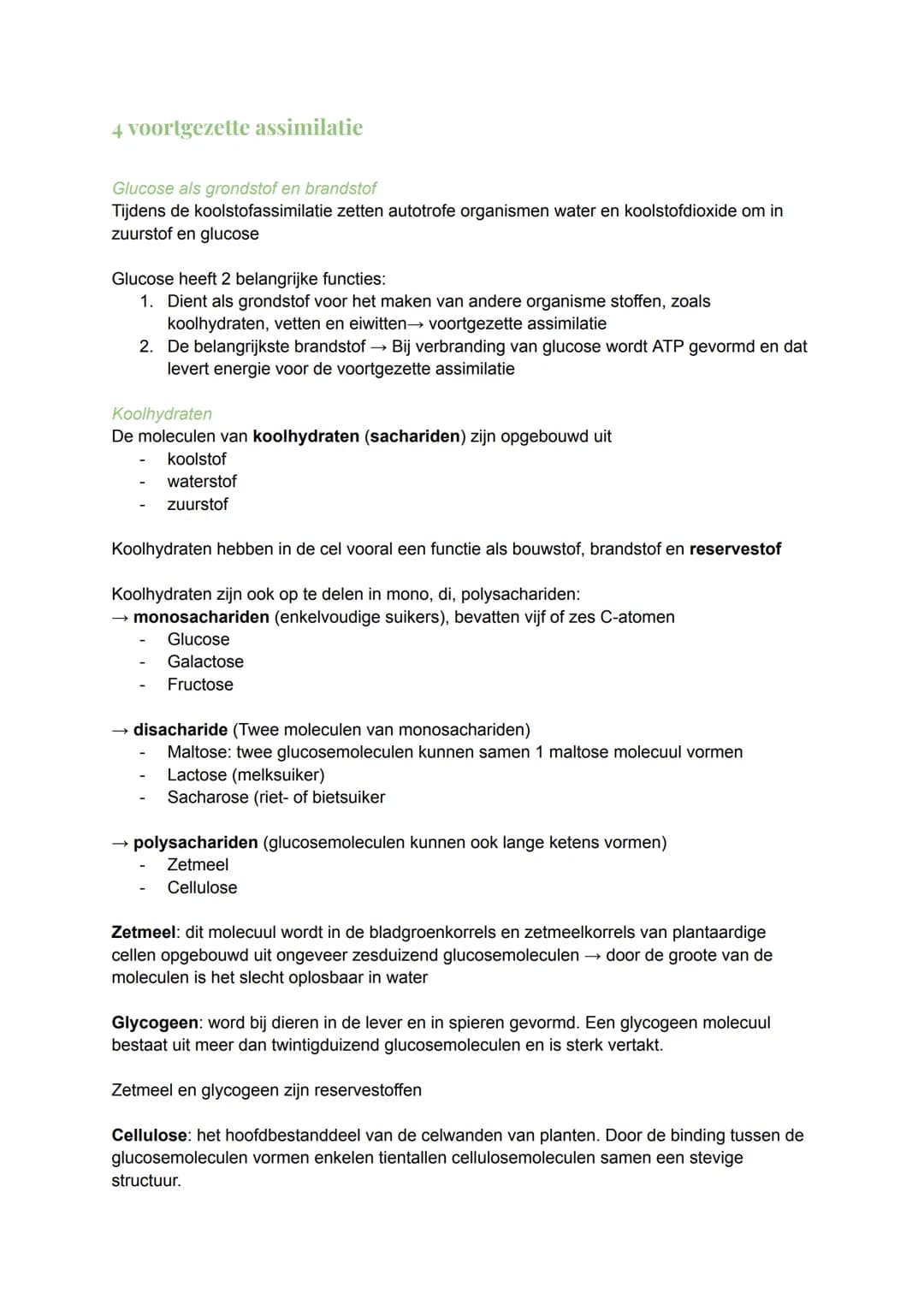 # 1 Chemie in cellen
Energierijke organische stoffen
Stofwisseling: Het geheel van chemische omzettingsprocessen in een organisme. Een
gro