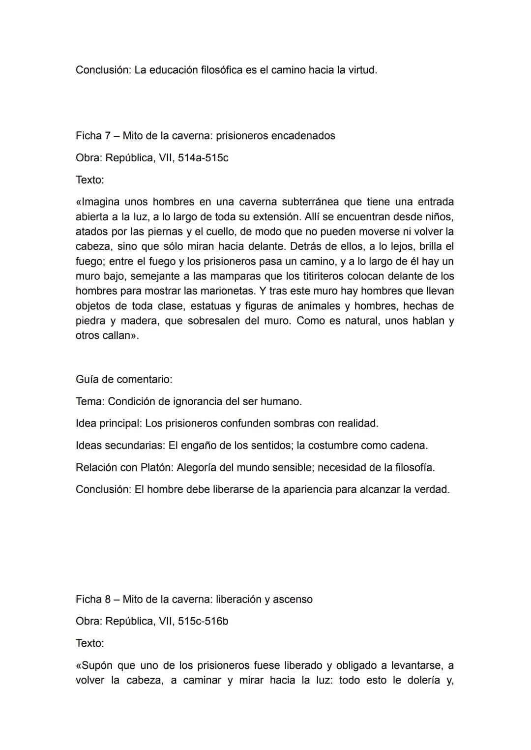 DOSSIER DE TEXTOS DE PLATÓN
Ficha 1 - Sócrates y la vida examinada
Obra: Apología, 38a
Texto:
<<Tal vez alguno de vosotros, al escucharm