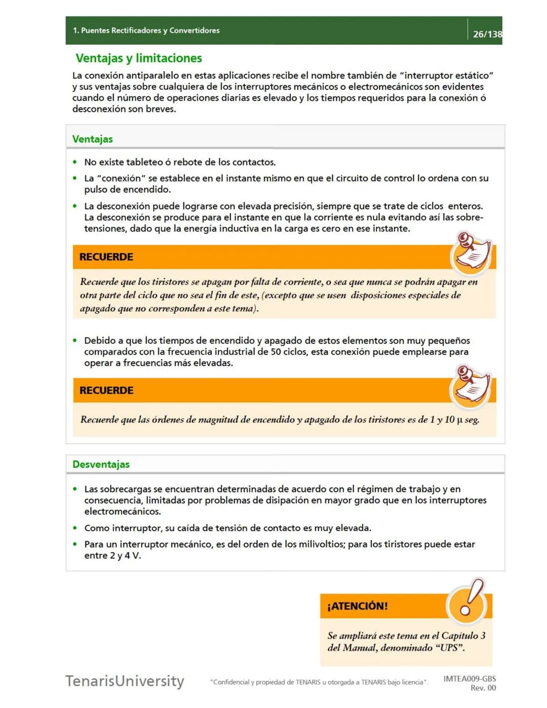 # 1. Puentes Rectificadores y Convertidores
21/138
## Diferencias entre convertidores y rectificadores
Las diferencias entre los puentes