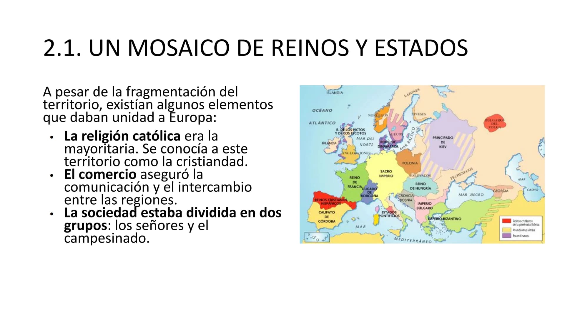 # TEMA 2. LA
SOCIEDAD
FEUDAL.
DERECHOS Y
DESIGUALDADES # 1. NUEVAS OLEADAS DE INVASIONES # 1.1.VIKINGOS, MAGIARES Y SARRACENOS
Europa en el