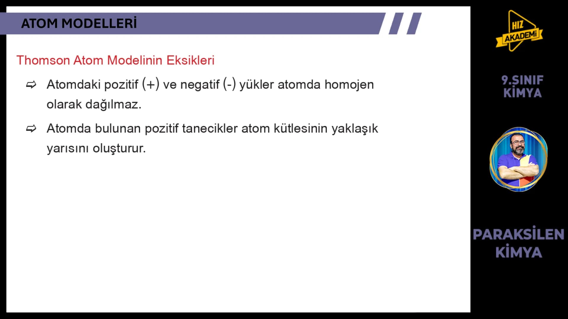 # 1. TEMA
1.2.1
ATOM
TEORİLERİ
VE ATOMUN
YAPISI
9.SINIF
KİMYA
PARAKSİLEN
KİMYA # BU KONUDAN ÇÖZECEĞİMİZ SORU SAYISI
# 72
# 9.SINIF KİMY