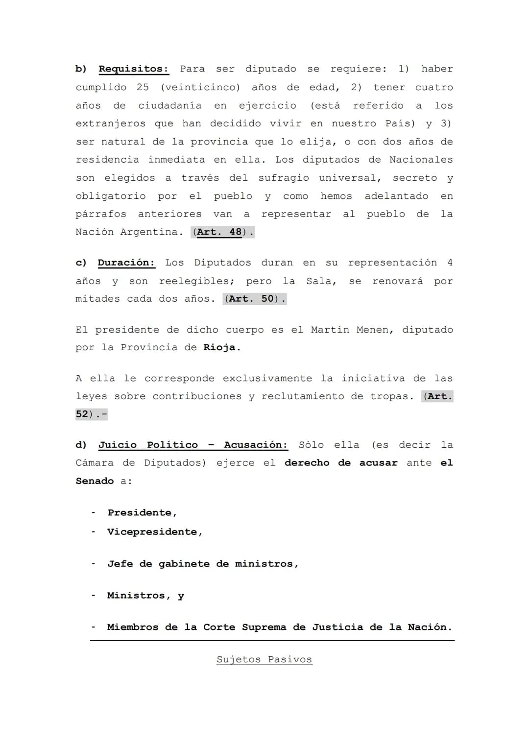FICHA DE ESTUDIO NRO.: 6
CICLO LECTIVO 2024
PODER LEGISLATIVO
CURSOS: 4TO. ECO. 5TO. HUM. 5TO. NAT.
MATERIAS: Derecho y Construcción Ciu
