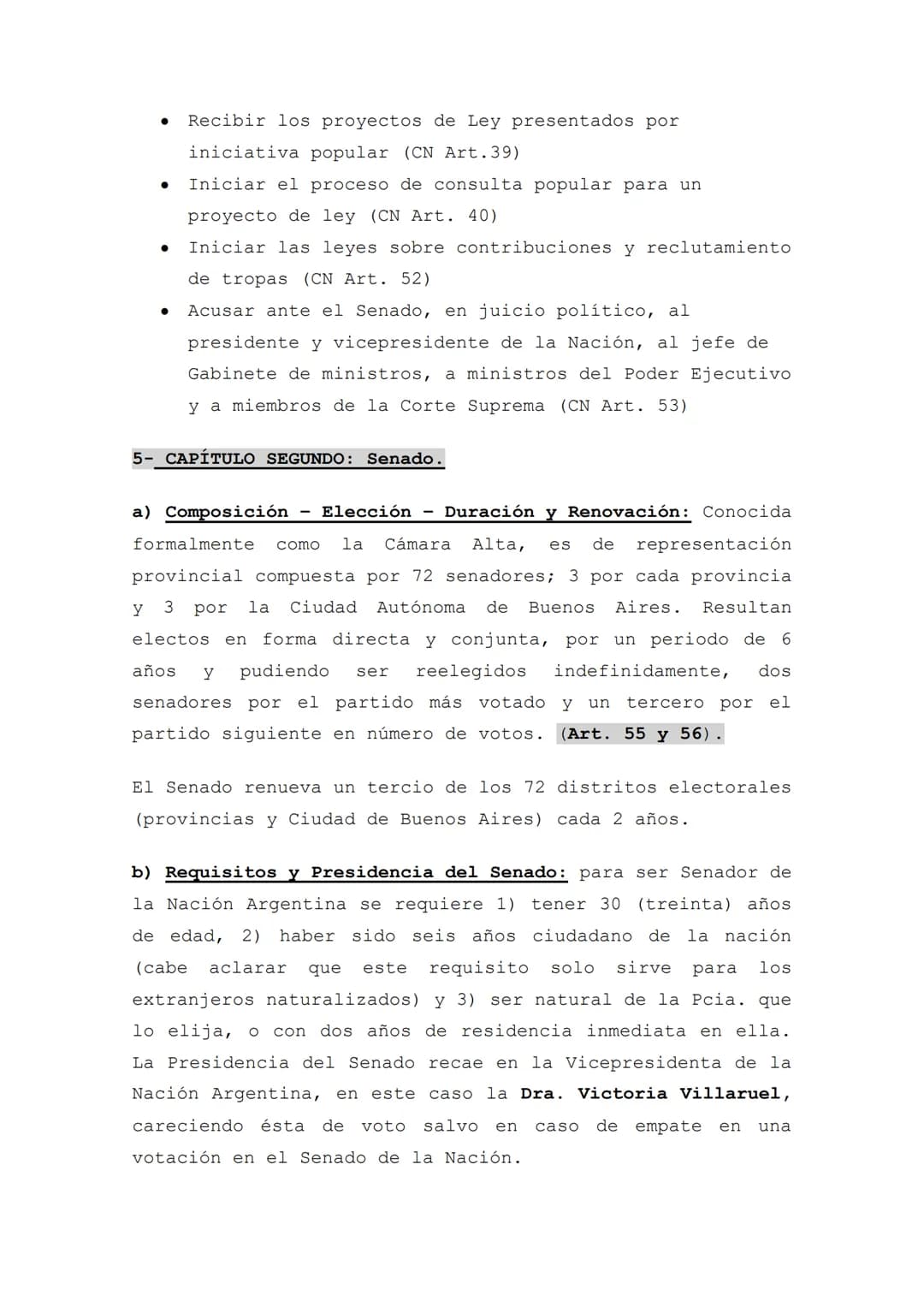 FICHA DE ESTUDIO NRO.: 6
CICLO LECTIVO 2024
PODER LEGISLATIVO
CURSOS: 4TO. ECO. 5TO. HUM. 5TO. NAT.
MATERIAS: Derecho y Construcción Ciu