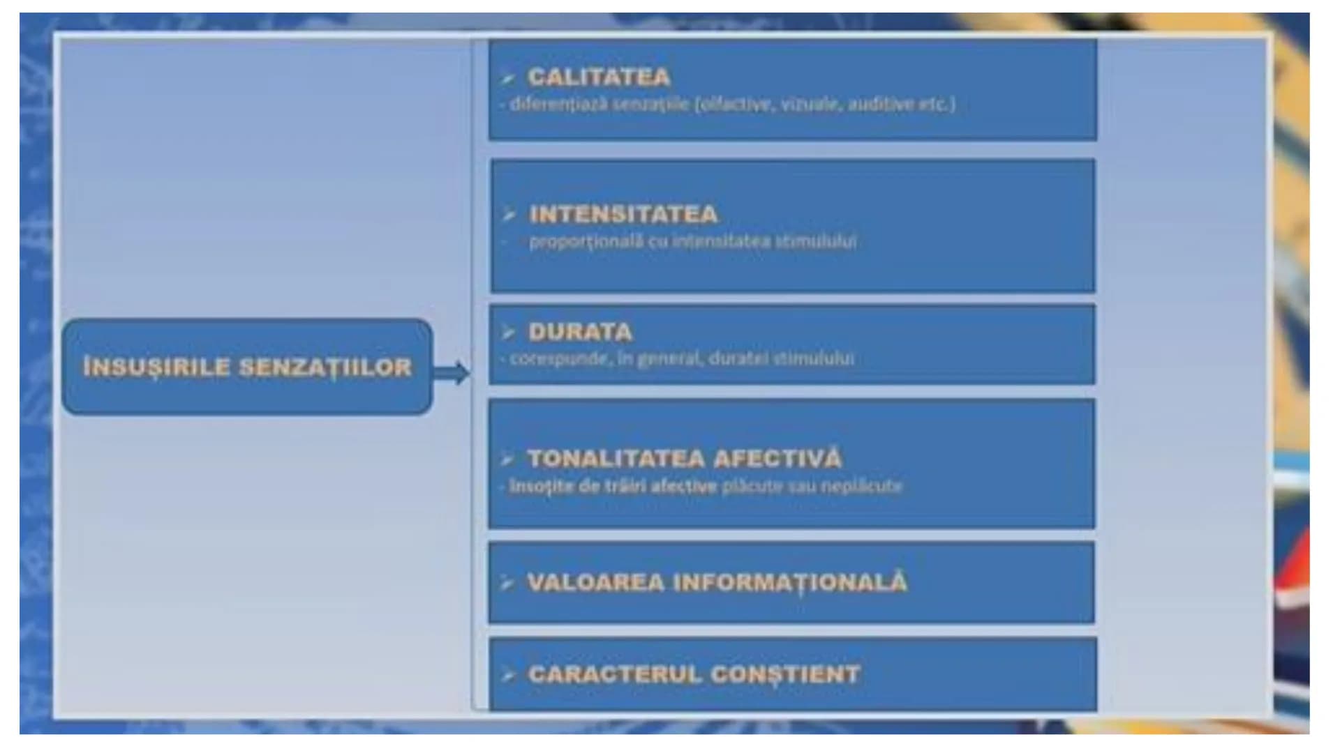 I. PROCESE PSIHICE COGNITIVE SENZORIALE
SENZAŢII, PERCEPȚII, REPREZENTĂRI
II. PROCESE PSIHICE COGNITIVE SUPERIOARE:
GÂNDIREA, MEMORIA, IMAGI