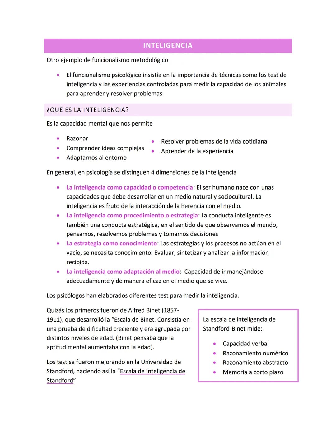 # PENSAMIENTO
Difícil de definir, implica abstracción. Dominio del enfoque cognitivista. Pensar es realizar
computaciones simbólicas a trav