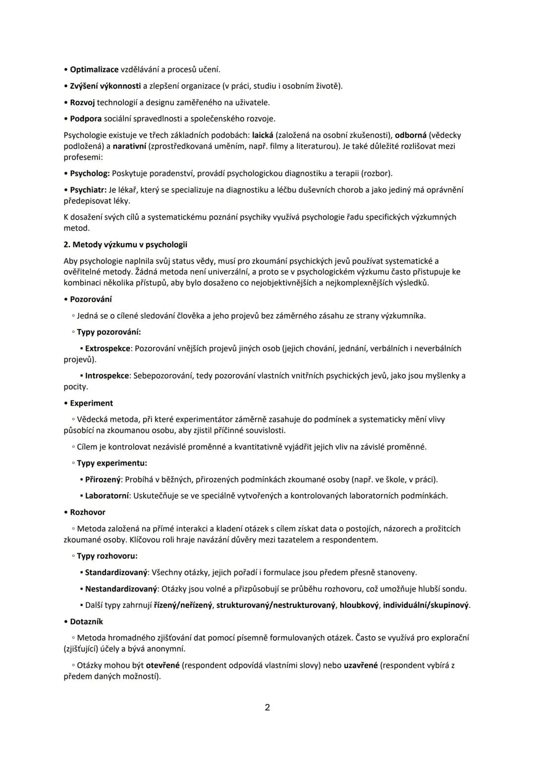 # Maturitní otázka č. 1 Předmět psychologie
1. Vymezení psychologie
Psychologie představuje klíčovou vědní disciplínu, jejímž cílem je sys
