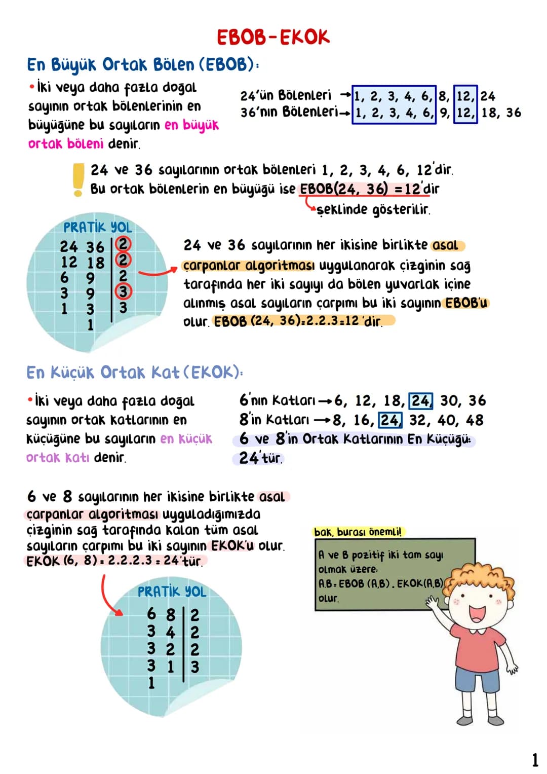 # MATEMATİK
## • İÇİNDEKİLER.
EBOB EKOK 1
CARPANLAR VE KATLAR 4
ÜSLÜ SAYILAR 6
KÖKLÜ SAYILAR 8
VERİ ANALİZİ 14
OLASILIK 16
CEBİRSEL İFADEL