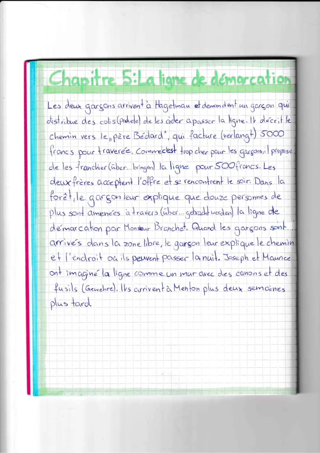 ## Chapitre 5: La ligne de démarcation
Les deux garçons arrivent à Hagetman et demandent un garçon qui
distribue des colis (pakete) de les c