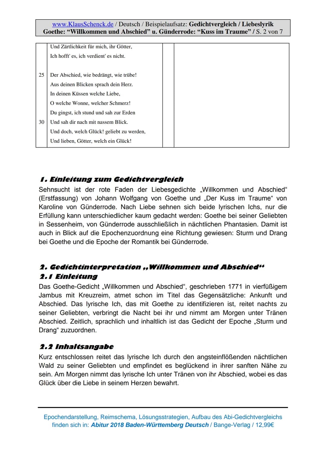 <p>Die Seite <a href="http://www.KlausSchenck.de">www.KlausSchenck.de</a> bietet Übungsmaterial zur Analyse und Interpretation von Lyrik mi