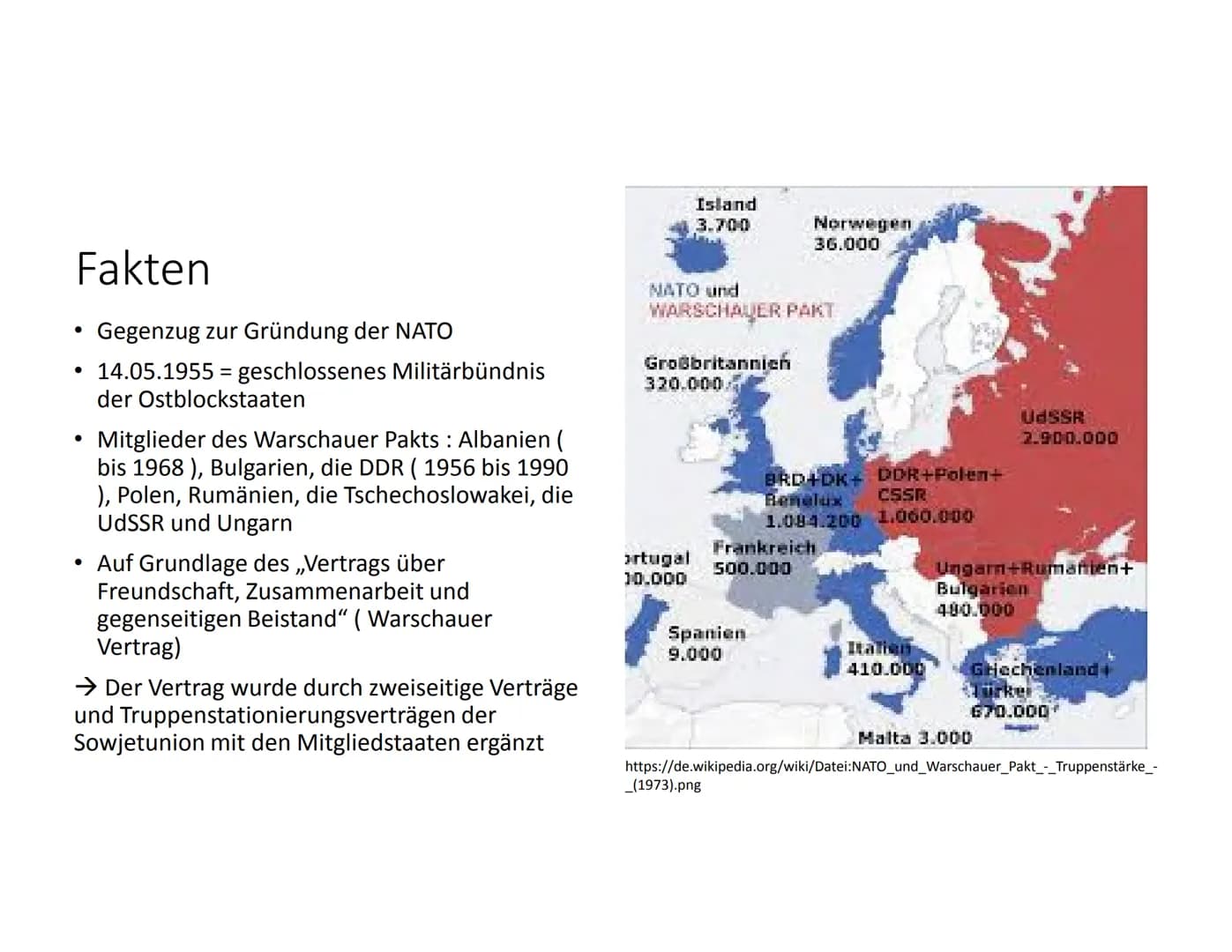 Lösungen für das Arbeitsblatt „Der Warschauer
Vertrages, Verteidigungsbündnis des Ostens"
Welcher „Gefahr" soll das Bündnis begegnen?:
Gefah
