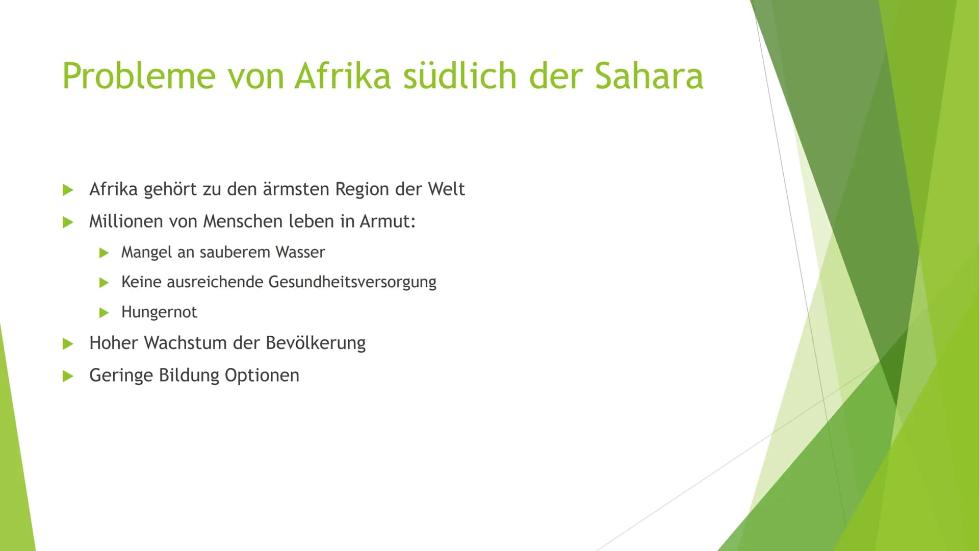 Afrika südlich der
Sahara Gliederung:
* Fakten
* Herkunft und Grund für die Abgrenzung
* Probleme von Afrika südlich der Sahara
* Kultur der