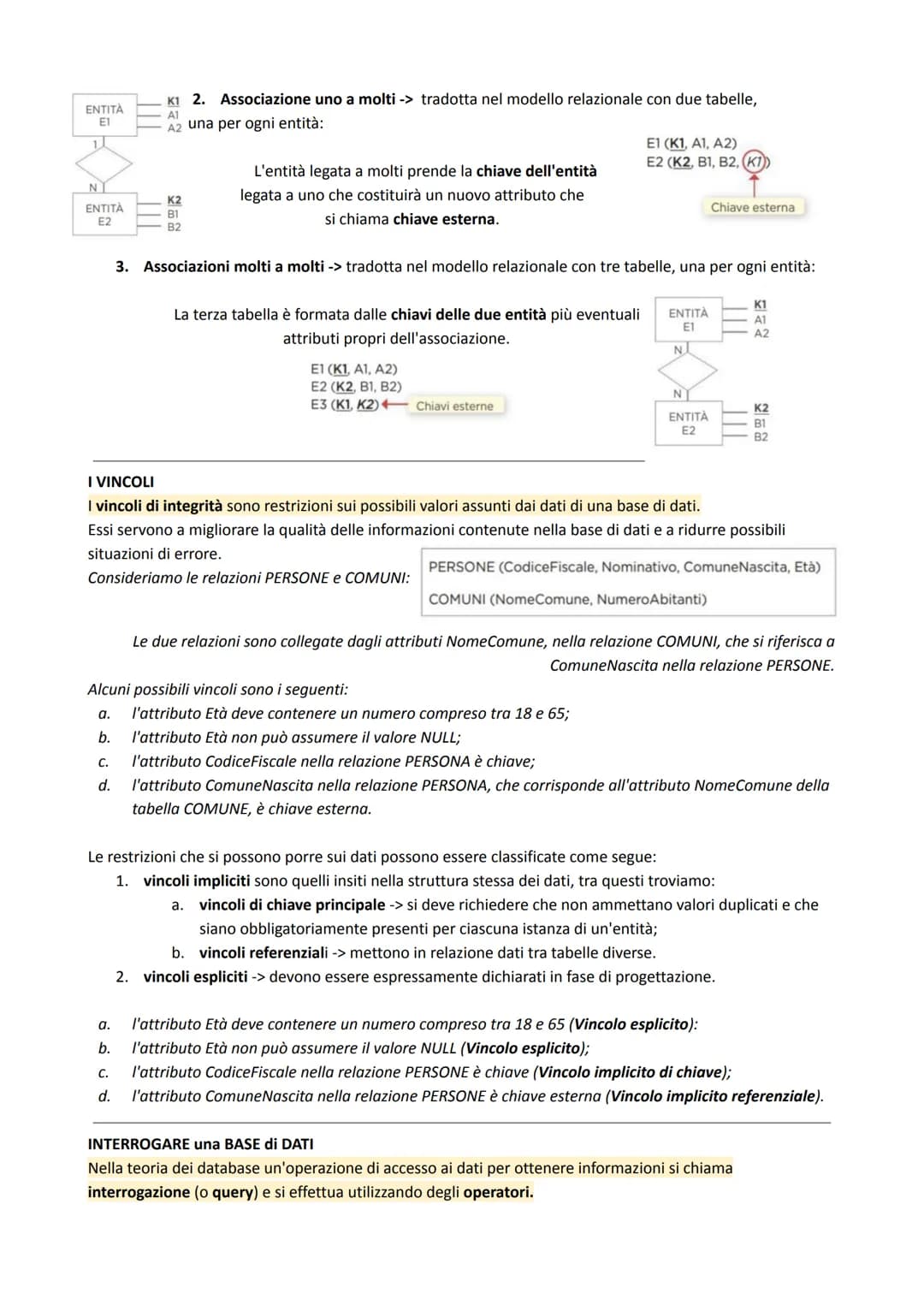 # PROGETTAZIONE di DATI
Una base di dati viene creata attraverso 3 modelli:
1. progettazione concettuale -> analisi esterna (non tiene in